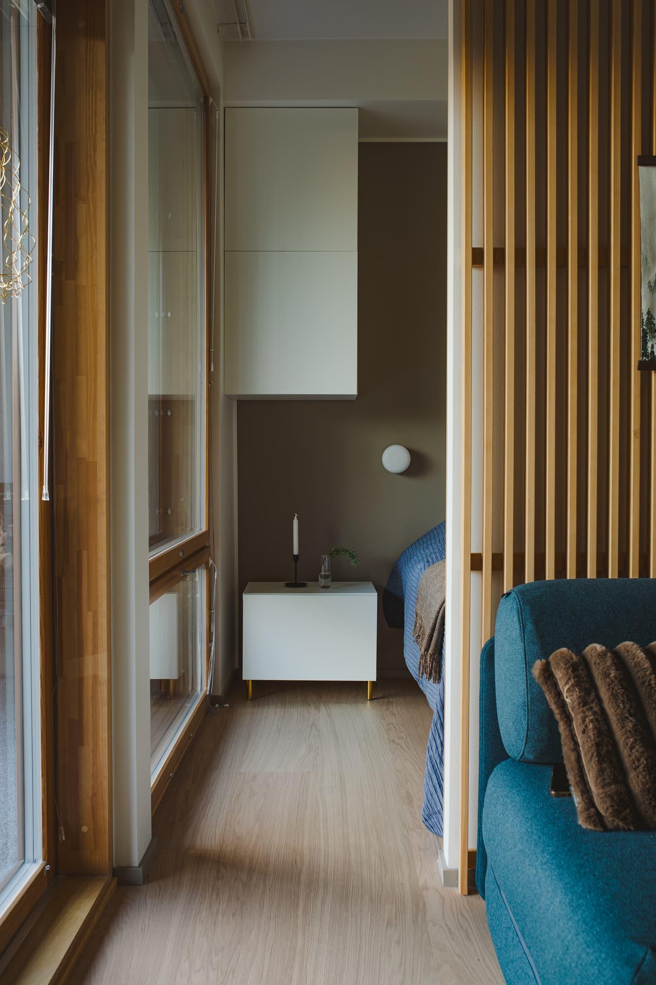 View through the hall to the living room
