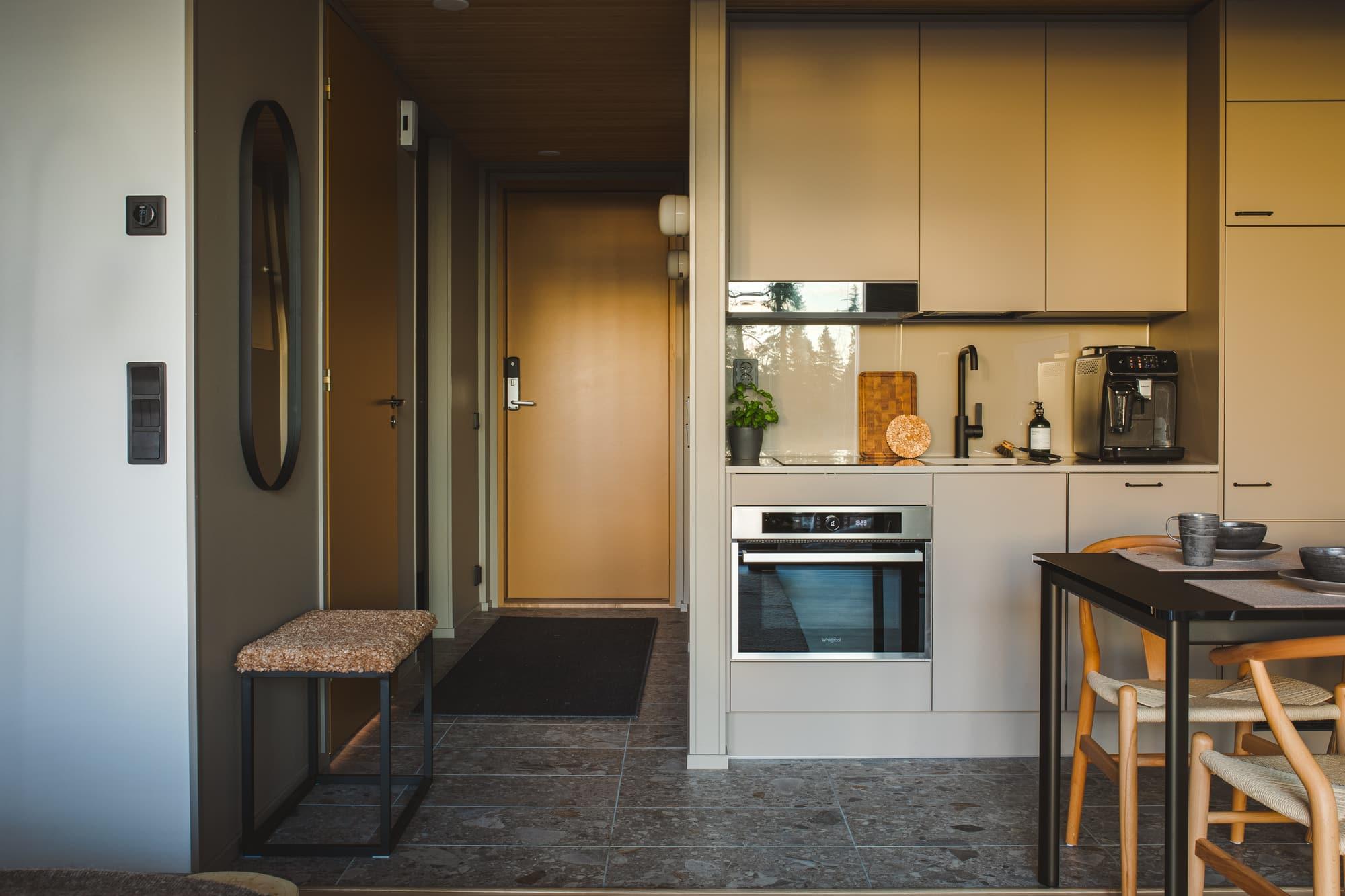 Entrance hall and kitchen